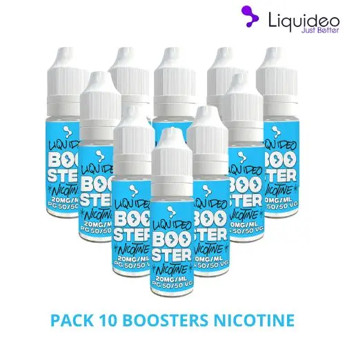 Pack de 10 Boosters de Nicotine Liquideo en 10ml